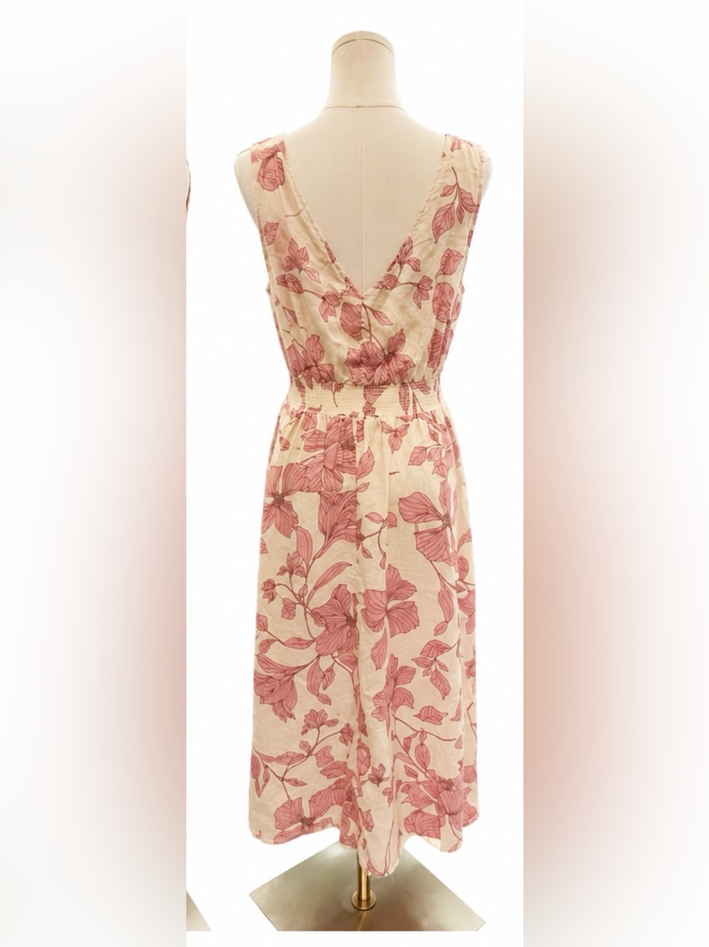 Cynthia Rowley 100% Linen Floral Midi Dress — Size 8 - Picture 3 of 6